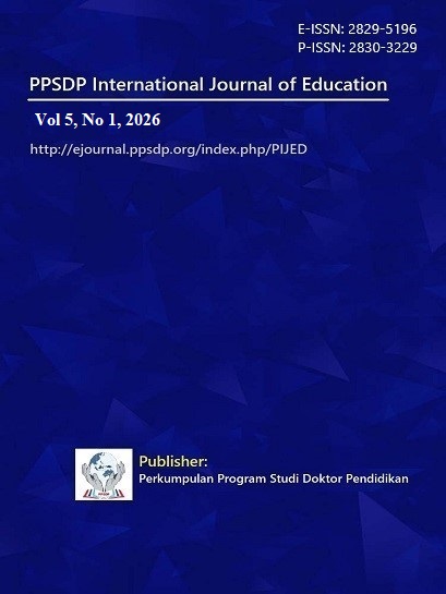 					View Vol. 5 No. 1 (2026): PPSDP International Journal of Education
				